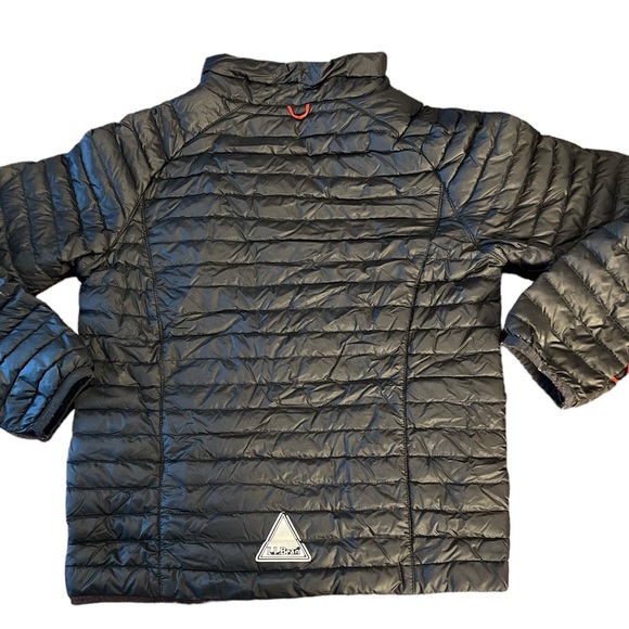 LL Bean kids jacket Small 8 black and red play coat goose down preowned packable - Picture 2 of 10